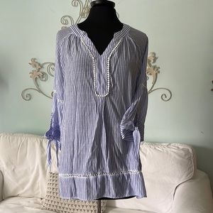 Zac & Rachel 3/4 sleeve Blouse V-neck Size L